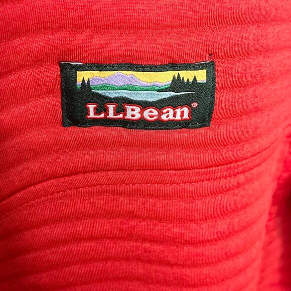 L.L. Bean Women Long Sleeve Quarter Snap Pullover Sweatshirt Small Orange Pocket - Picture 6 of 10